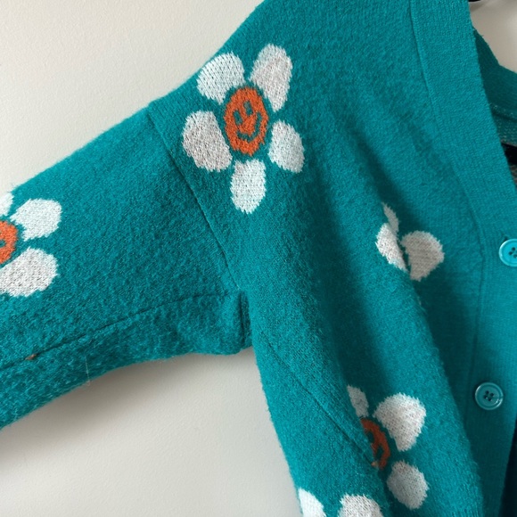 TURQUOISE FLOWER CARDIGAN SIZE XS - Picture 4 of 5